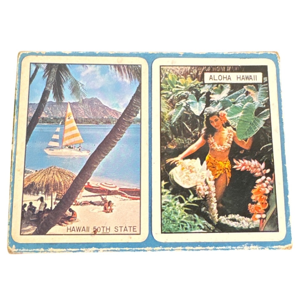 Vintage Windmill Playing Cards Hawaii 50th State Aloha Double Deck Souvenir Set